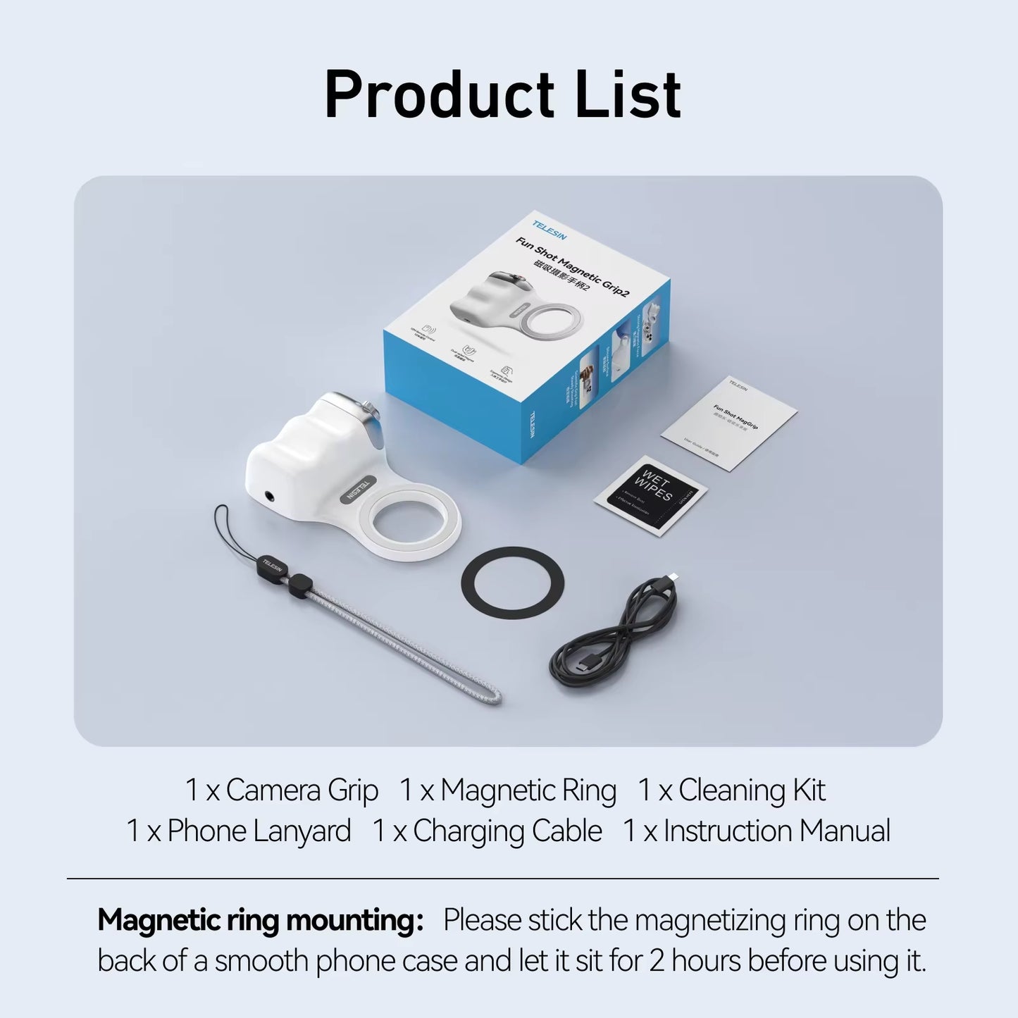 Elevate Your Photography with the TELESIN Magnetic Phone Camera Grip - Perfect for iPhone, Huawei, and Samsung