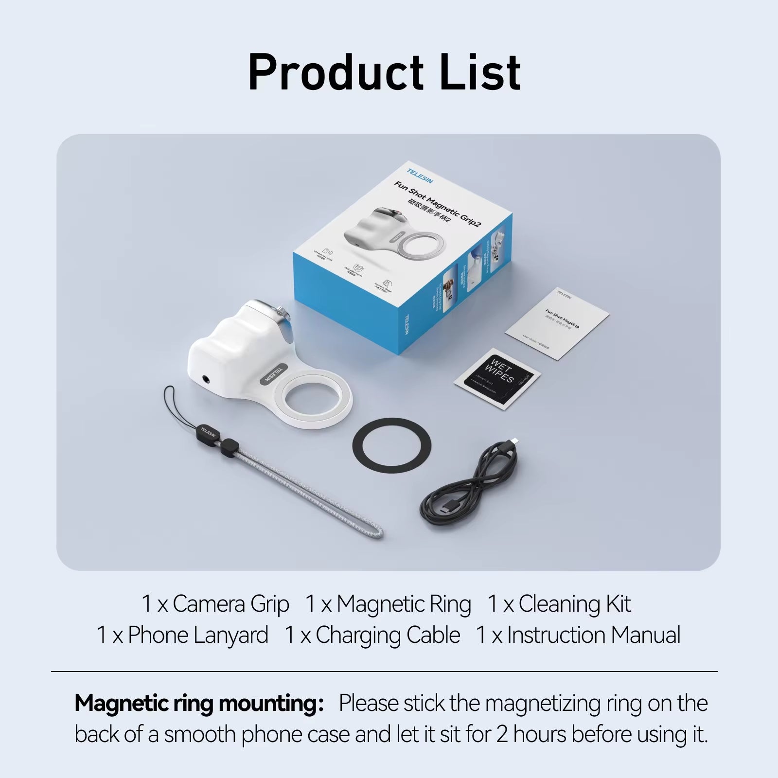 Elevate Your Photography with the TELESIN Magnetic Phone Camera Grip - Perfect for iPhone, Huawei, and Samsung