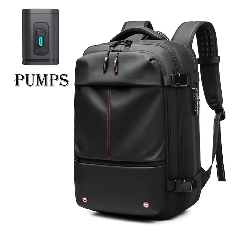 Ultimate Men's Travel Backpack: Vacuum Compression Design for 17-Inch Laptops - Perfect for School, Hiking, and Business with Spacious 36-55 L Capacity