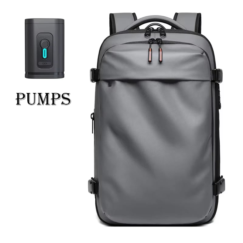 Ultimate Men's Travel Backpack: Vacuum Compression Design for 17-Inch Laptops - Perfect for School, Hiking, and Business with Spacious 36-55 L Capacity