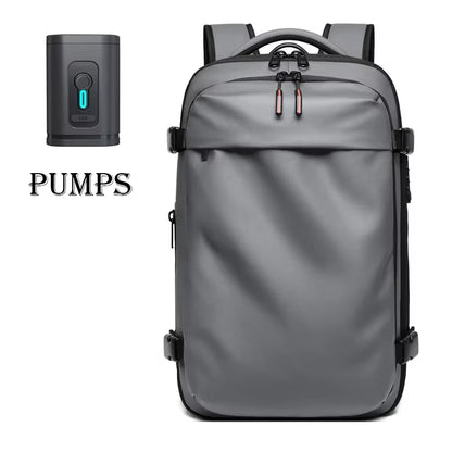 Ultimate Men's Travel Backpack: Vacuum Compression Design for 17-Inch Laptops - Perfect for School, Hiking, and Business with Spacious 36-55 L Capacity