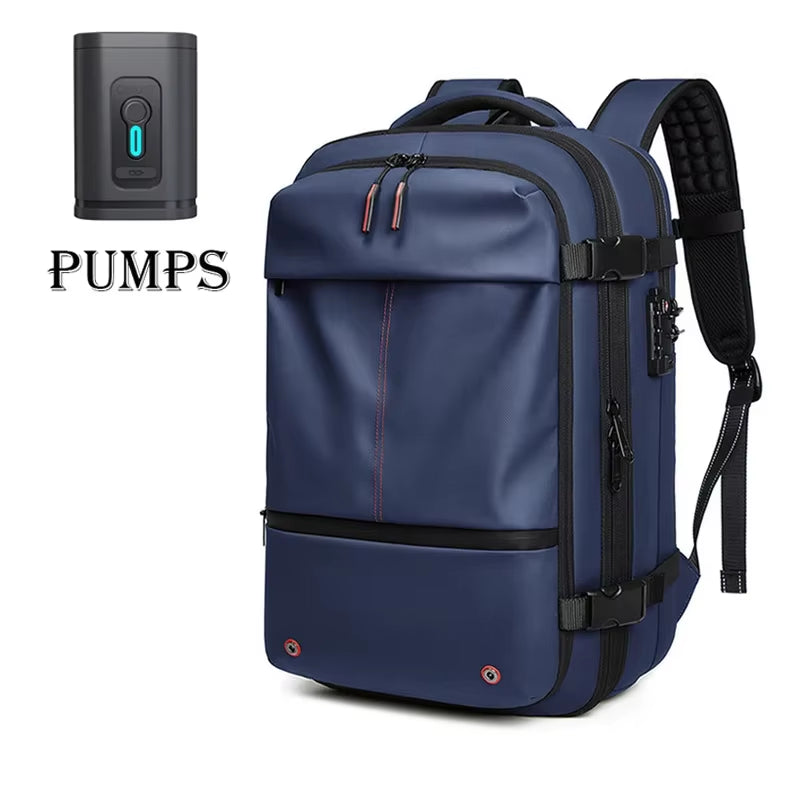 Ultimate Men's Travel Backpack: Vacuum Compression Design for 17-Inch Laptops - Perfect for School, Hiking, and Business with Spacious 36-55 L Capacity