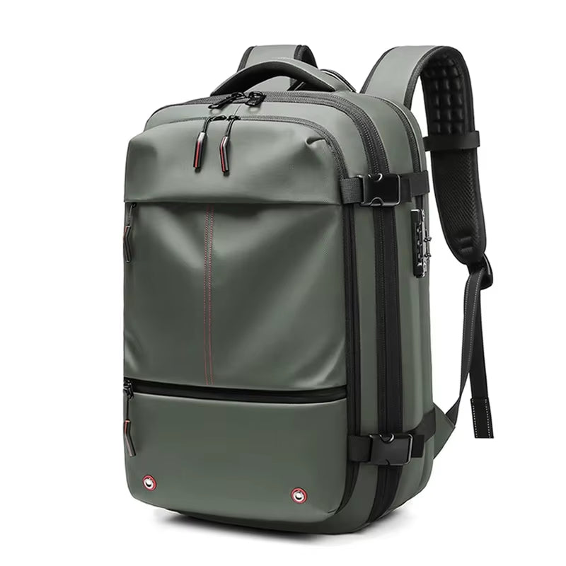 Ultimate Men's Travel Backpack: Vacuum Compression Design for 17-Inch Laptops - Perfect for School, Hiking, and Business with Spacious 36-55 L Capacity