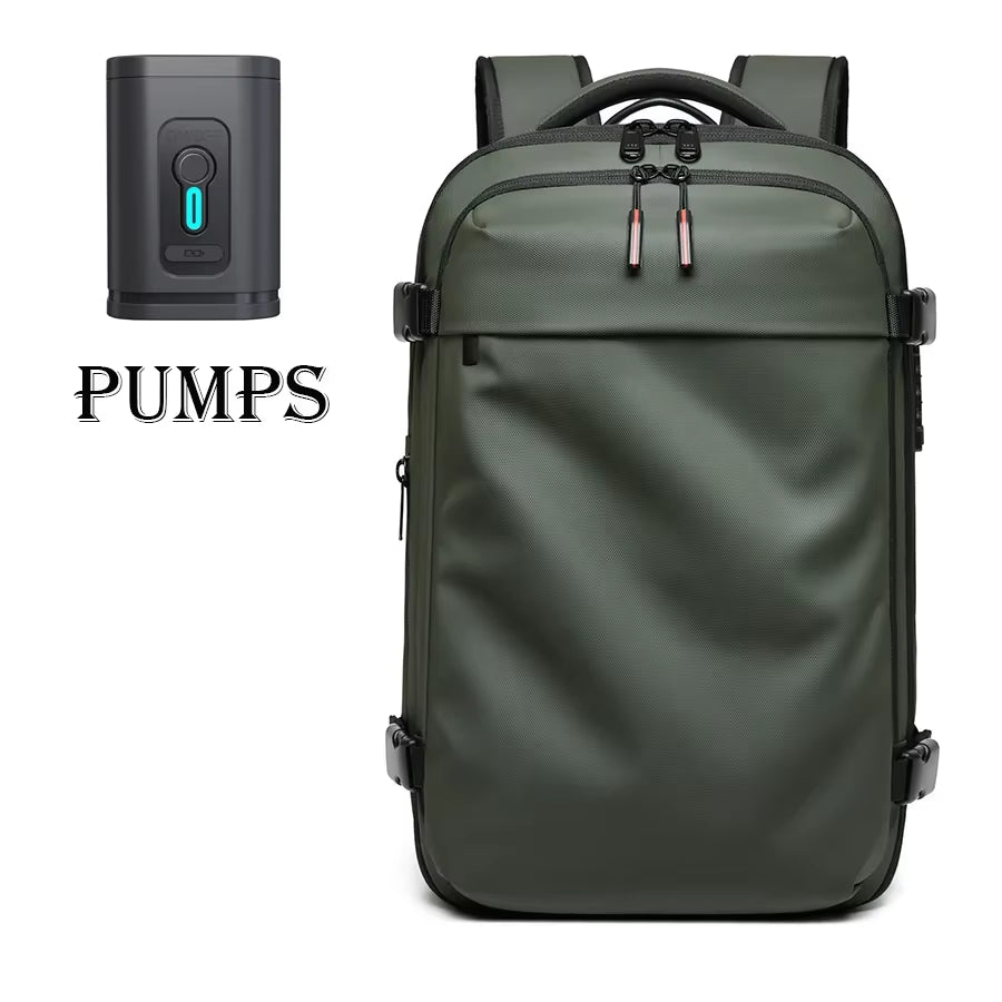Ultimate Men's Travel Backpack: Vacuum Compression Design for 17-Inch Laptops - Perfect for School, Hiking, and Business with Spacious 36-55 L Capacity