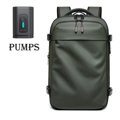 Ultimate Men's Travel Backpack: Vacuum Compression Design for 17-Inch Laptops - Perfect for School, Hiking, and Business with Spacious 36-55 L Capacity