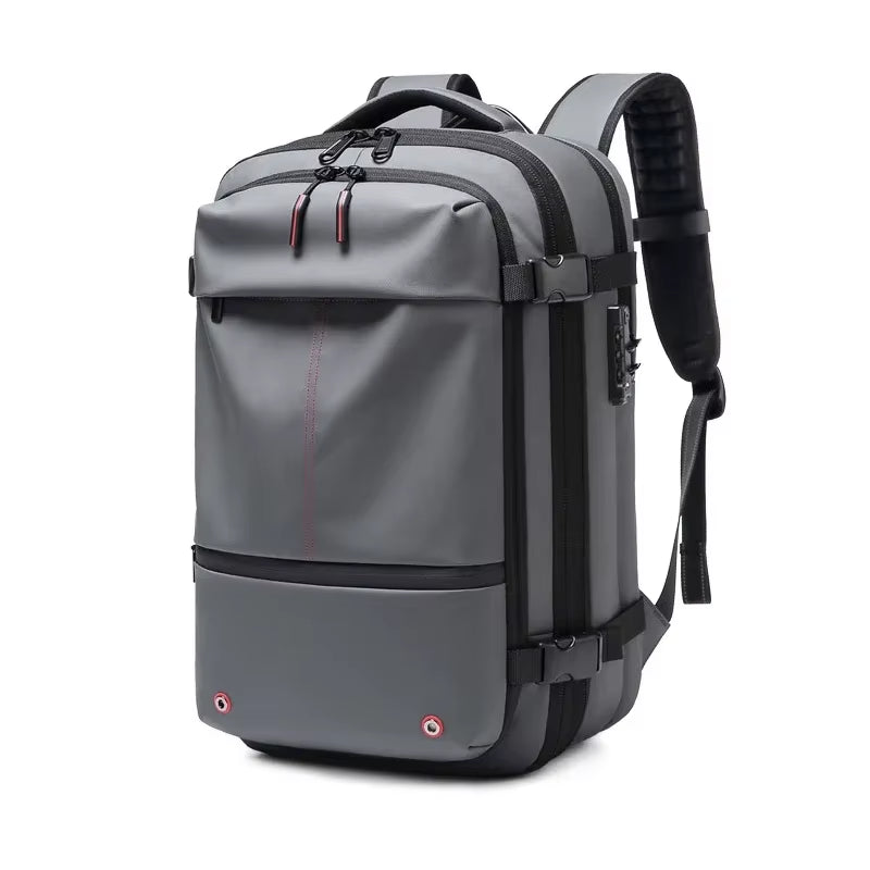 Ultimate Men's Travel Backpack: Vacuum Compression Design for 17-Inch Laptops - Perfect for School, Hiking, and Business with Spacious 36-55 L Capacity