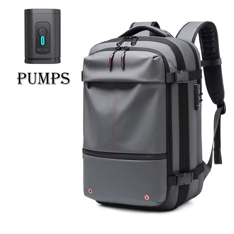 Ultimate Men's Travel Backpack: Vacuum Compression Design for 17-Inch Laptops - Perfect for School, Hiking, and Business with Spacious 36-55 L Capacity