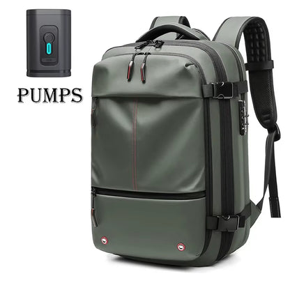 Ultimate Men's Travel Backpack: Vacuum Compression Design for 17-Inch Laptops - Perfect for School, Hiking, and Business with Spacious 36-55 L Capacity