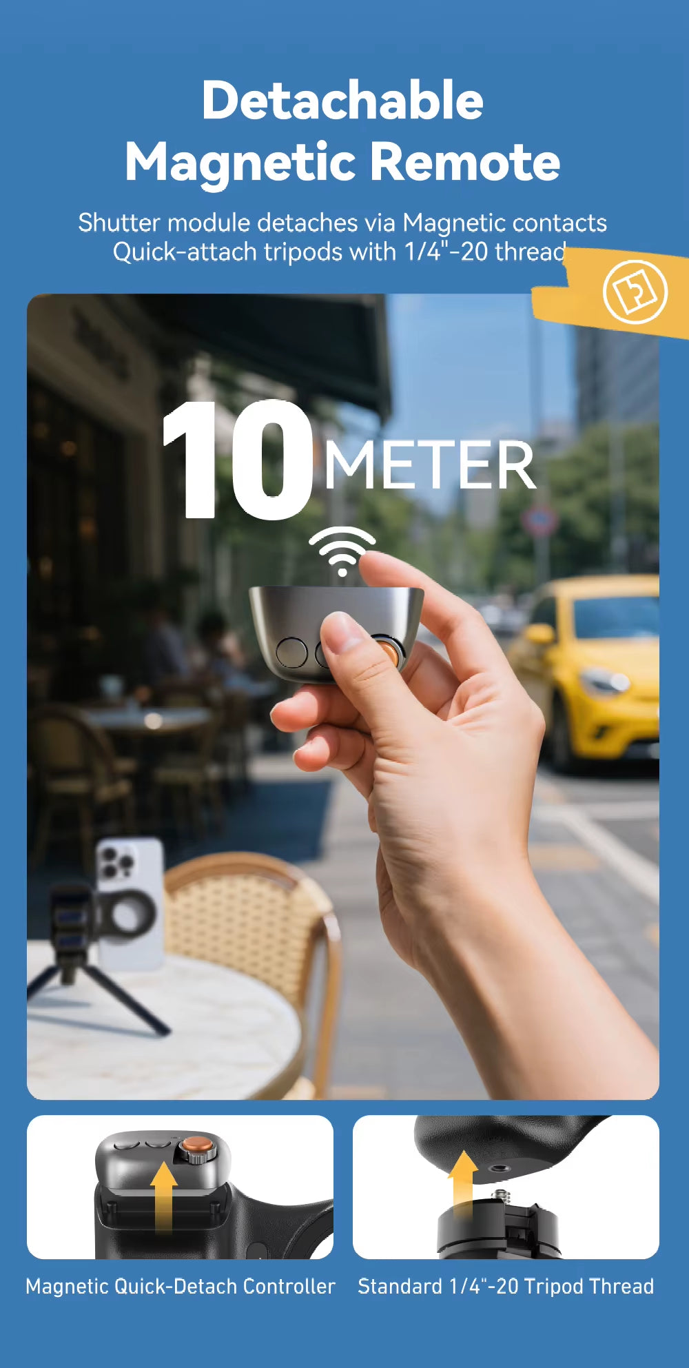 Elevate Your Photography with the TELESIN Magnetic Phone Camera Grip - Perfect for iPhone, Huawei, and Samsung